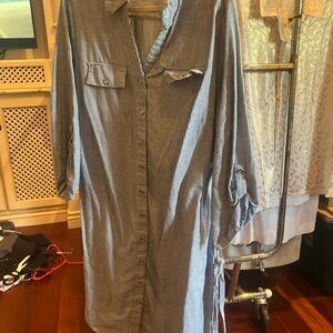 Mlle Gabrielle Blue and White Striped Dress